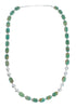 Navajo Turquoise Sterling Silver Bead Necklace And Pendant Set JX130626